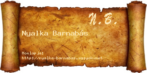 Nyalka Barnabás névjegykártya
